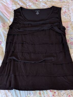 George Black Ruffle Tiered Tank Top